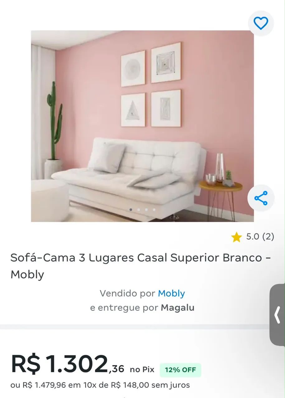 Sofá-cama Branco  - Foto 5