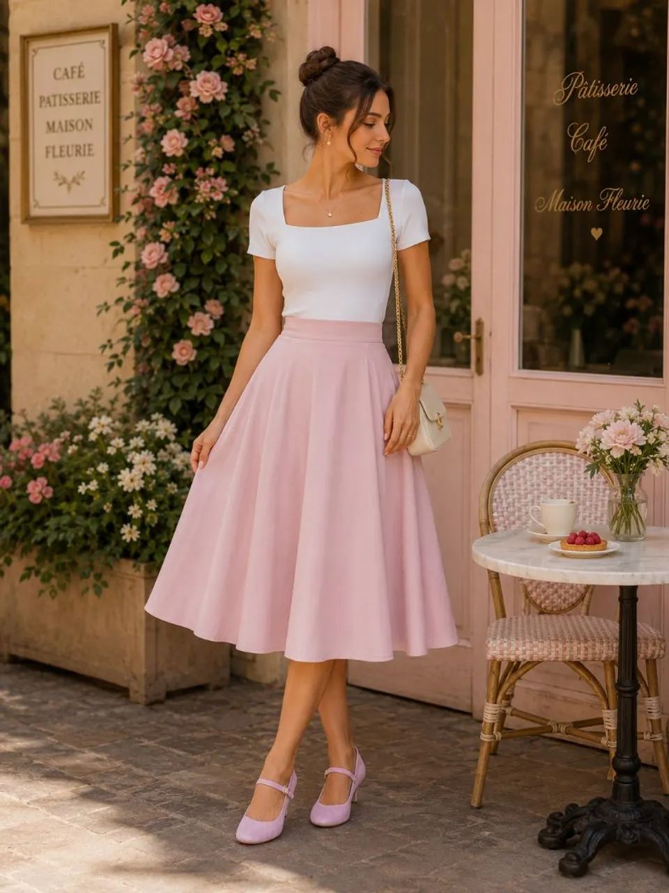 Sapato vintage de veludo rosa 