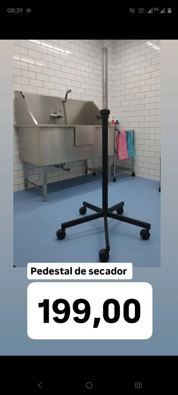 Pedestal para descador pet banho e tosa 