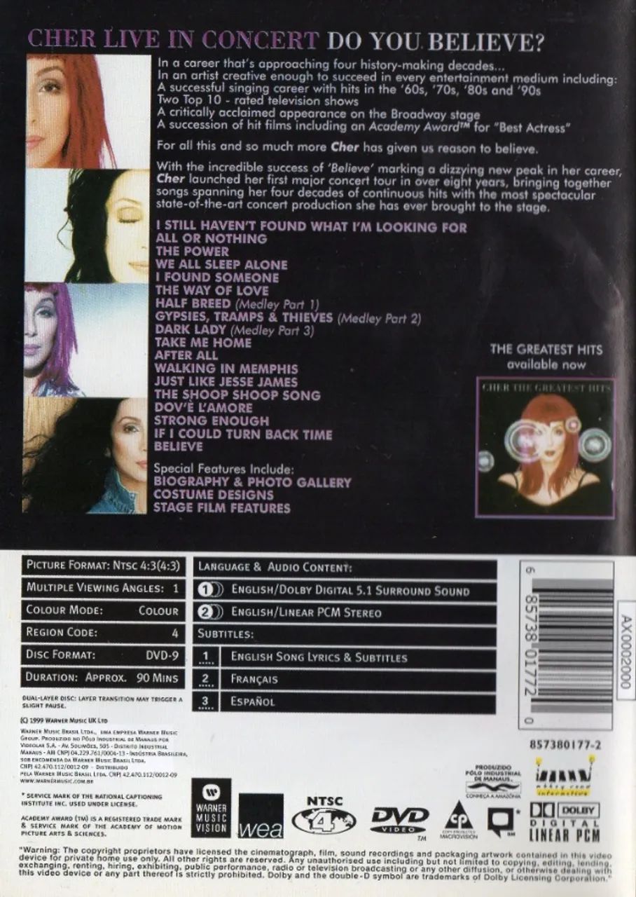 Dvd Cher - Live In Concert - Foto 2