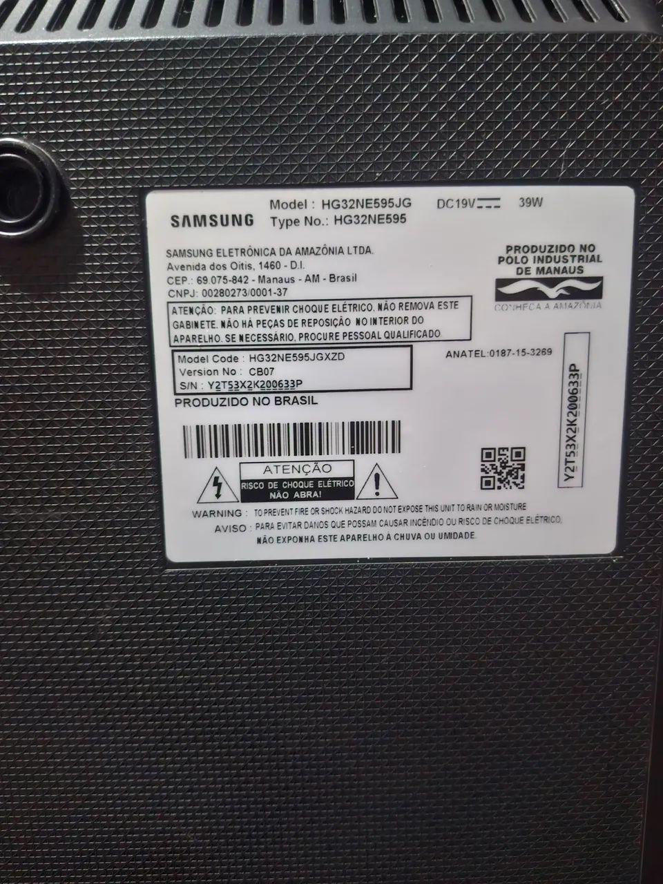 Tv Samsung 32 polegadas, com Defeito