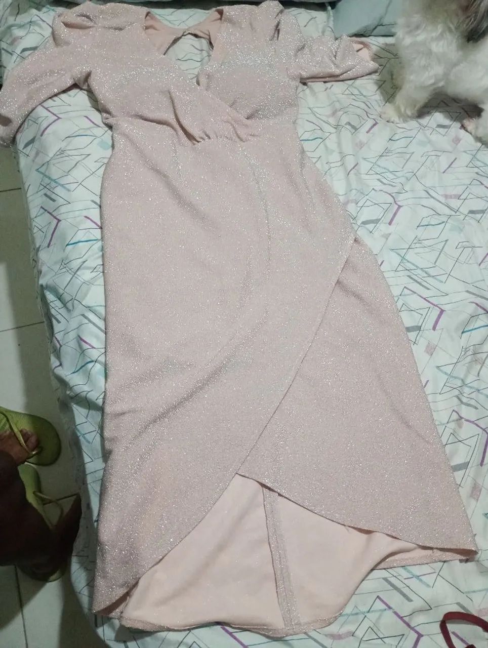 Vestido rose com brilho elegante  - Foto 3
