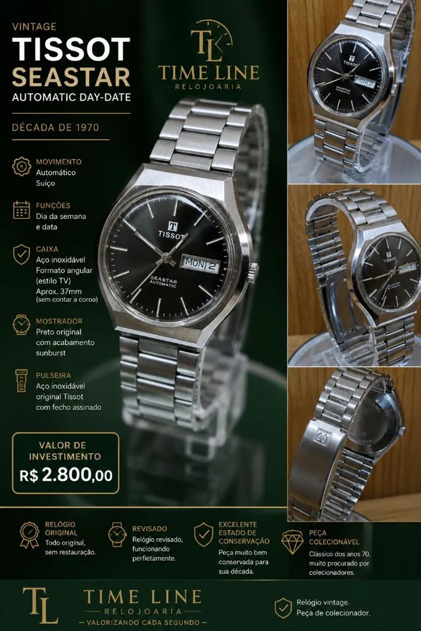 Relógio Tissot  Seastar Automatic  Day-date 