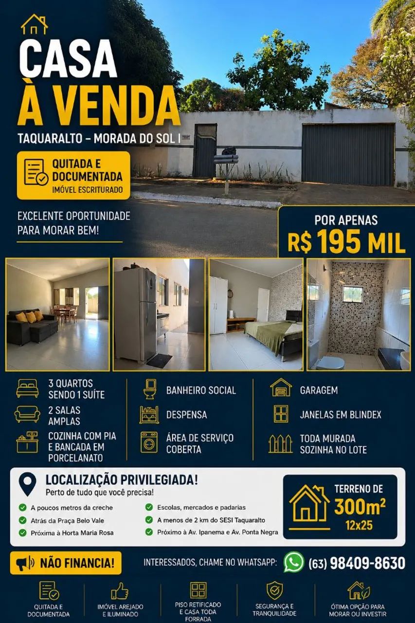 Vendo casa em taquaralto morada do sol1