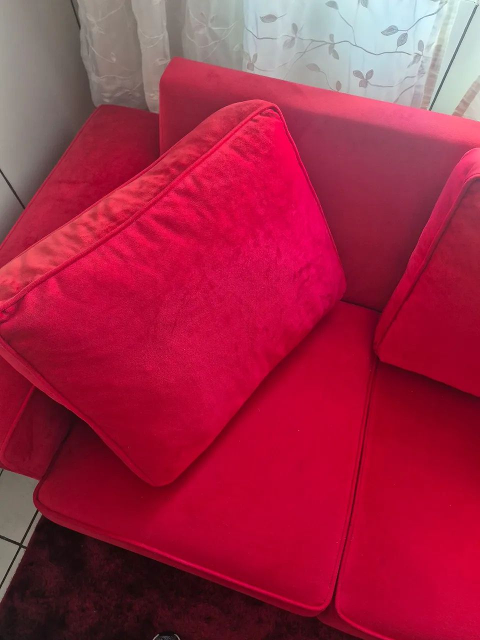 Sofa 2 lugares vermelho  - Foto 3