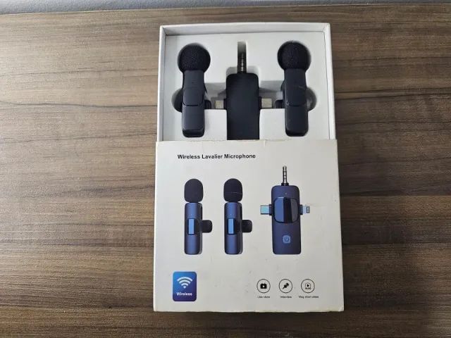 Microfone de Lapela Sem Fio Duplo 3 em 1 (Para iPhone, Android e Câmera) - Foto 3