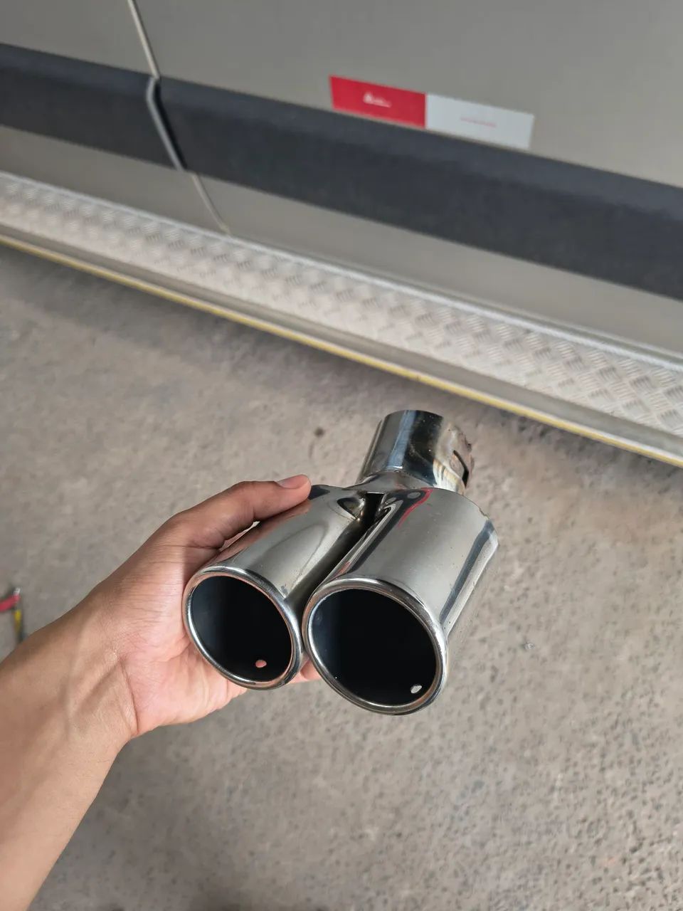 Ponteira dupla de inox 2,5 polegadas 