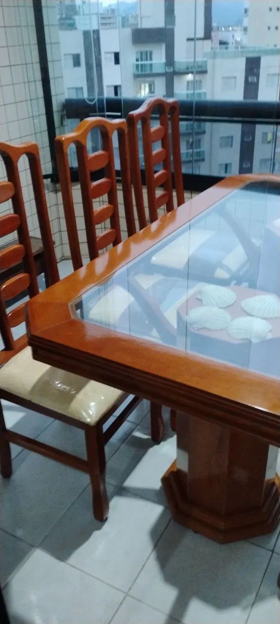 Mesa em vidro c 6 cadeiras e Buffet  - Foto 2