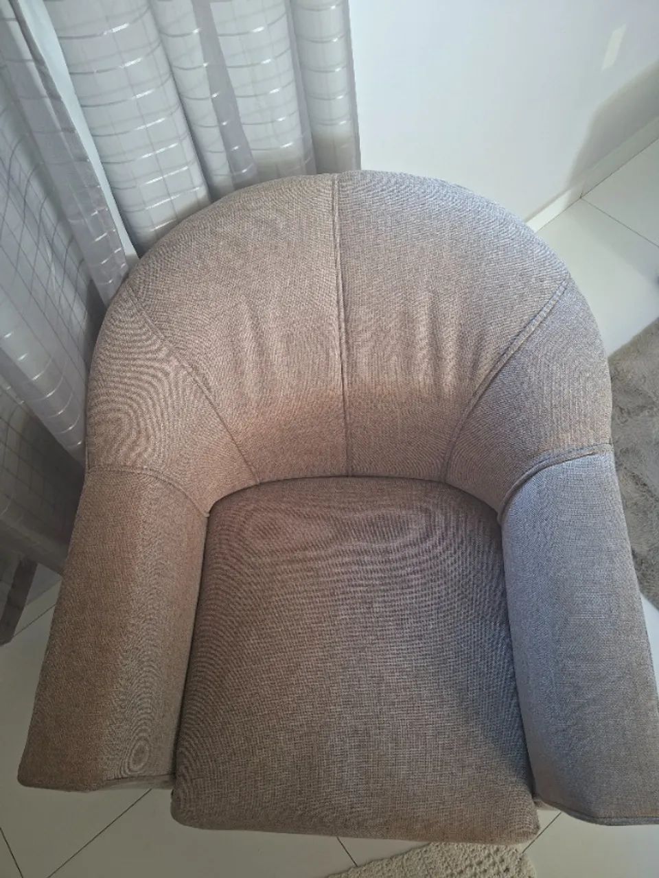 Poltrona de tecido reforçado cinza claro - Foto 3
