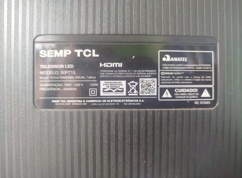 VENDO UMA TV TCL DE 50 POLEGADAS  PRA QUEM QUER AJEITAR 