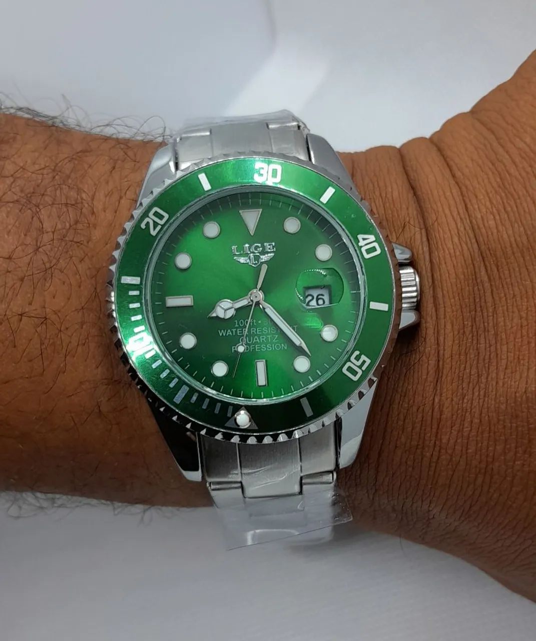 Relógio Masculino Lige Verde - Foto 3