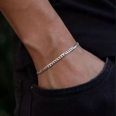 Pulseira de Prata 925 Masculina Grumet 3mm - Foto 3