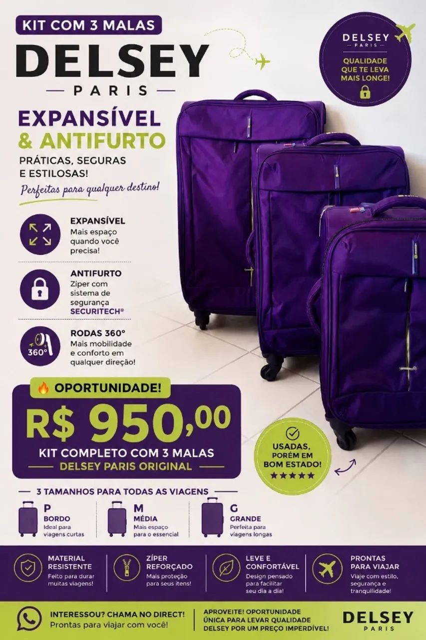 Kit de malas Delsey Paris original