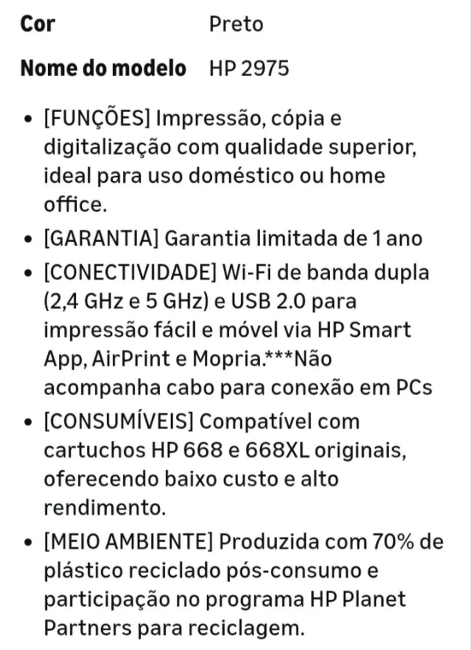 Impressora Multifuncional colorida HP DeskJet Ink Advantage 2975 - Foto 2