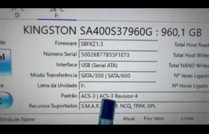 Vendo ou Troco SSD Kingston de 960,1 GB numa bicicleta aro 26 em bom estado e documentada. - Foto 3