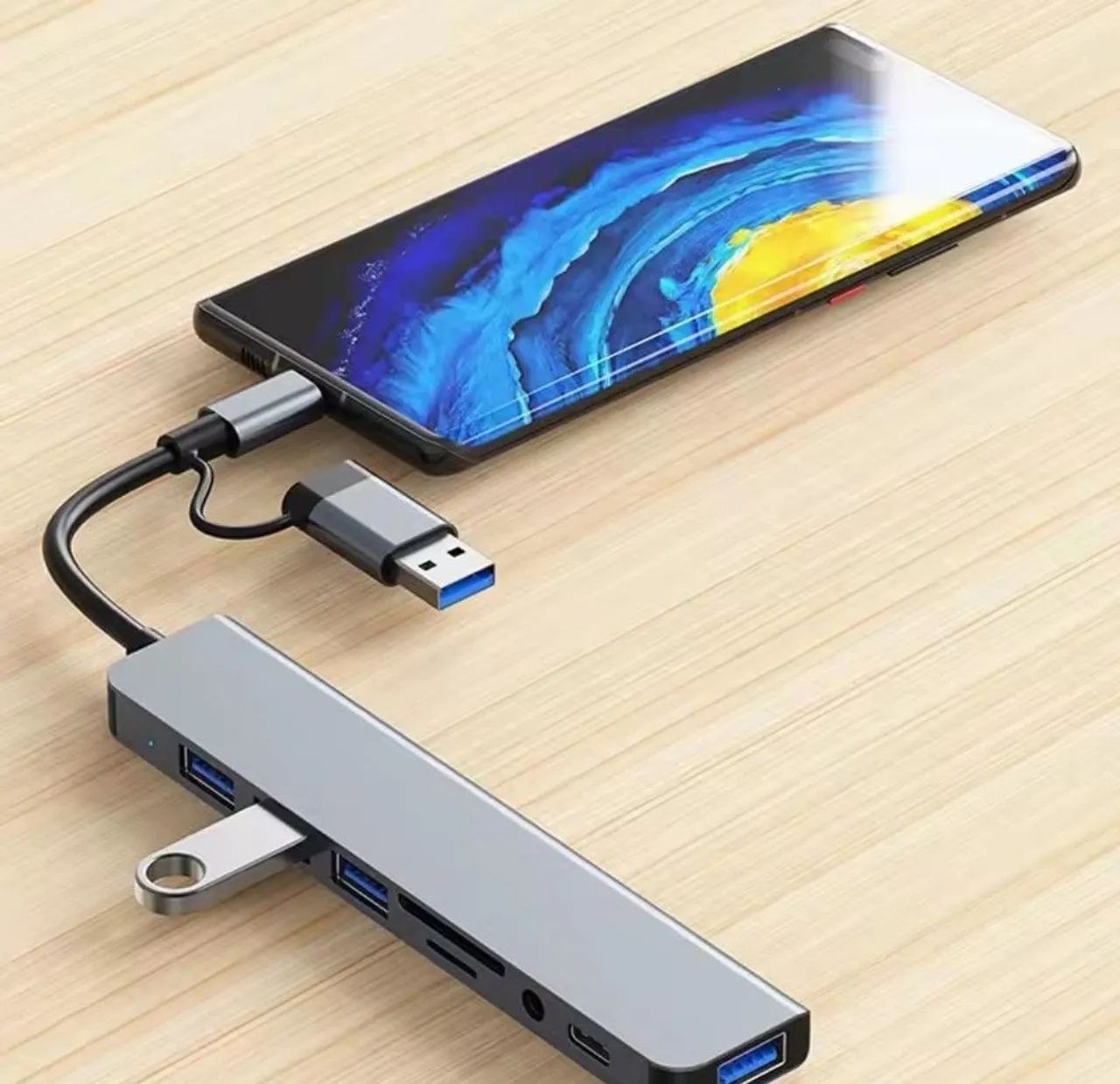 Adaptador Hub Usb-c 3.0 8 Em 1 P2 Microsd Macbook Windows - Foto 3