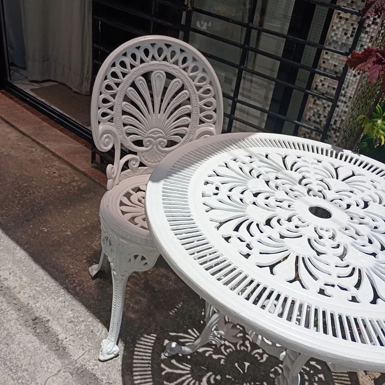 Mesa e cadeiras jardim alumínio  - Foto 4