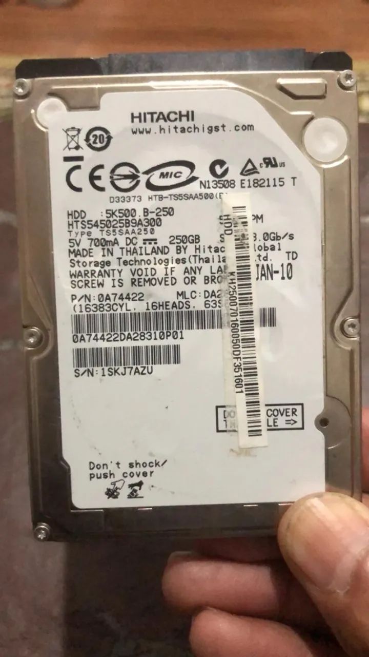 HDs 250GB para Notebook SATA - Testado, Formatados e com Windows instalado