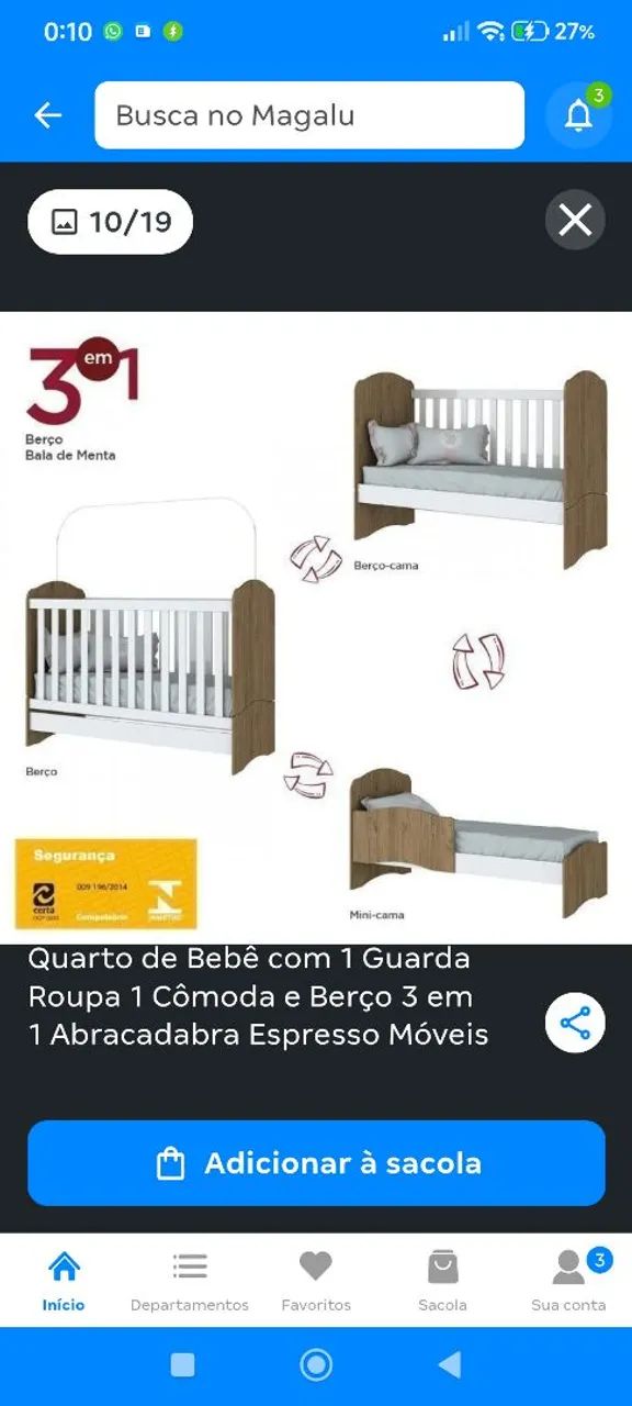 Berço cama 3 em 1 - Foto 3