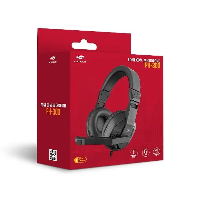 Headset com Microfone Gamer USB C3 Tech PH-300BK - Foto 3