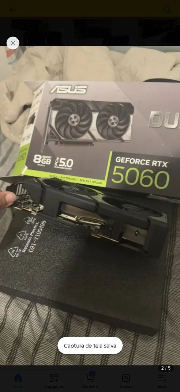 Rtx 5060 8gb VRAM Asus - Nova - Foto 2