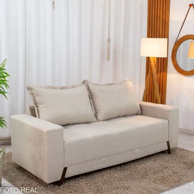 Sofá Living 8100 2,00m Linho  Novo! Pronta Entrega! - Foto 5