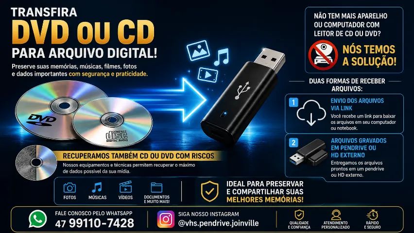 Transferência de DVD ou CD
