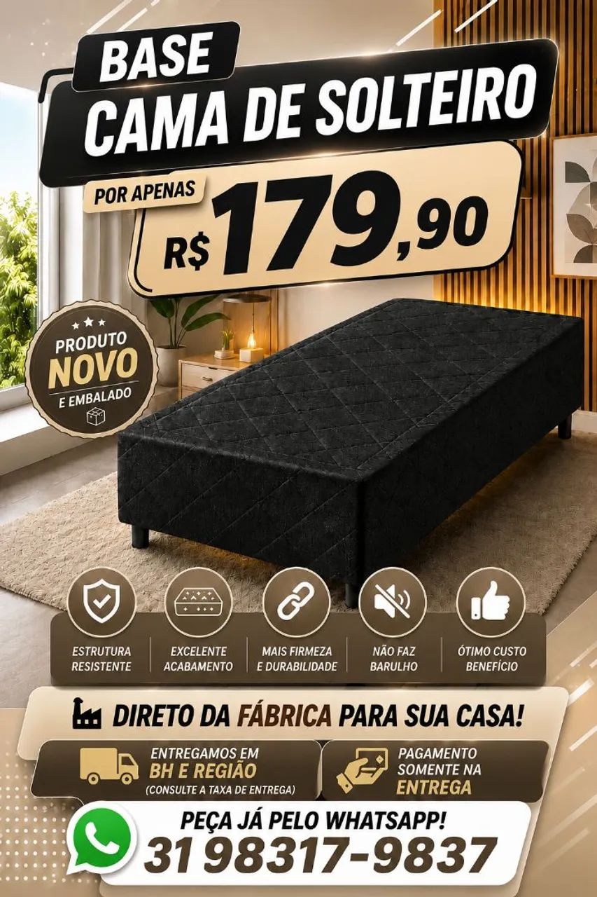 Base cama de solteiro 