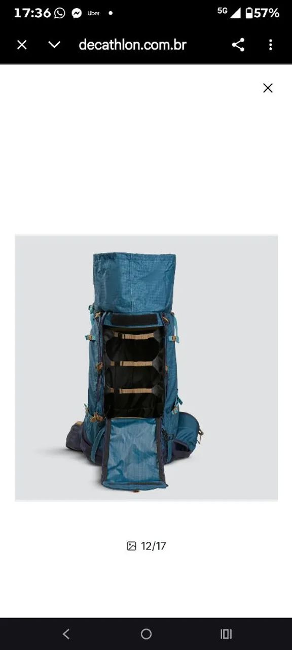 Mochila Adulta de Trekking 50L+10L Air MT500 Simond Azul