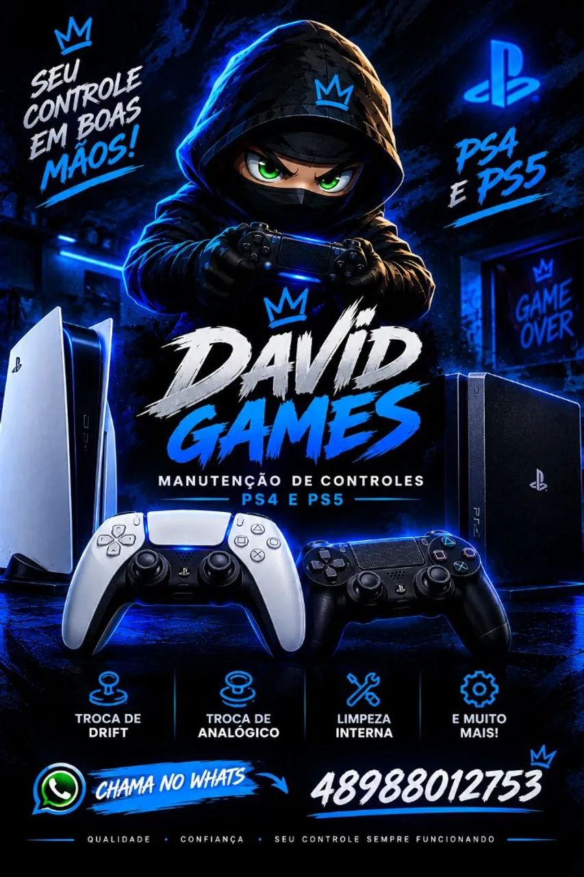 Assistência de controles e limpeza ps4 e ps5