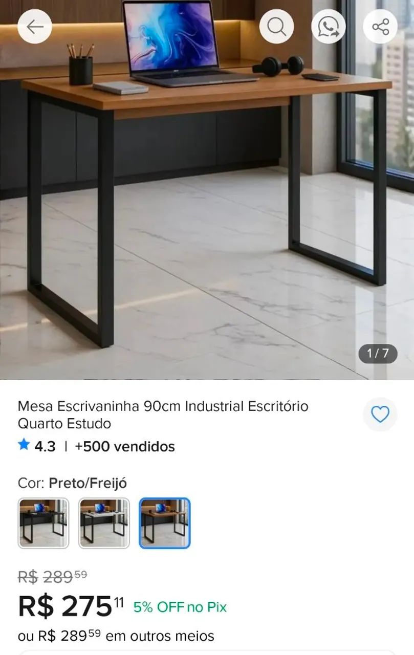 Mesa Escrivaninha Industrial (Nova lacrada) - Foto 3