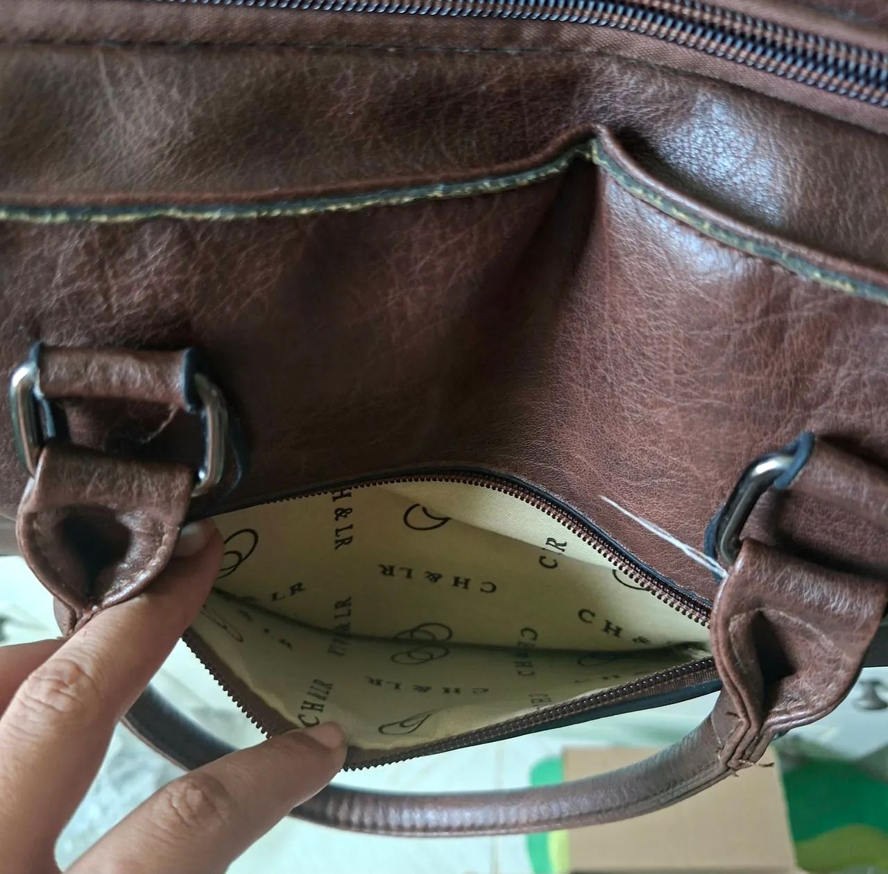 Bolsa em couro marrom - Foto 4