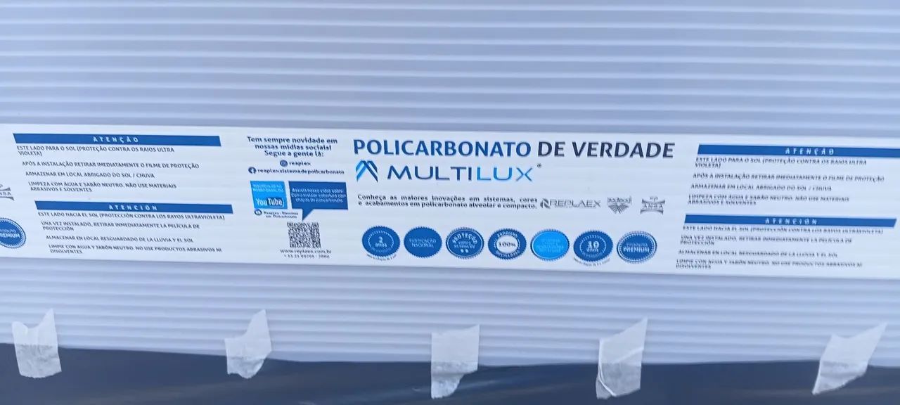 Chapa de policarbonato de 4mm, 3 metros , usado para telhado e toldo - Foto 3