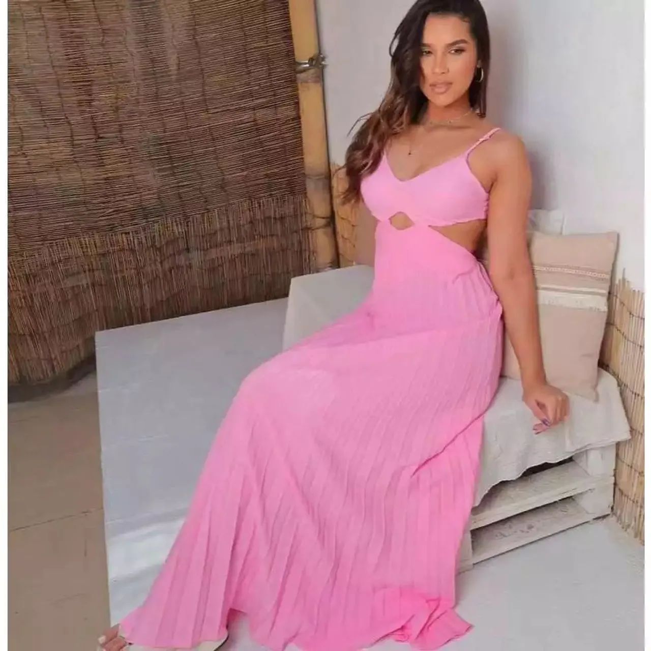 Vestido longo rosa bebê - Foto 2