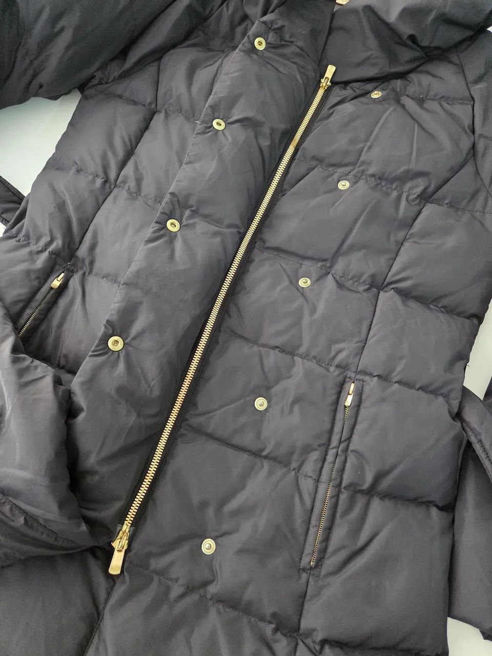 casaco puffer longo plumas ships japan preto m - Foto 2