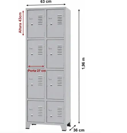 Armário Roupeiro Aço 8 Portas - Super Resistente - Foto 3