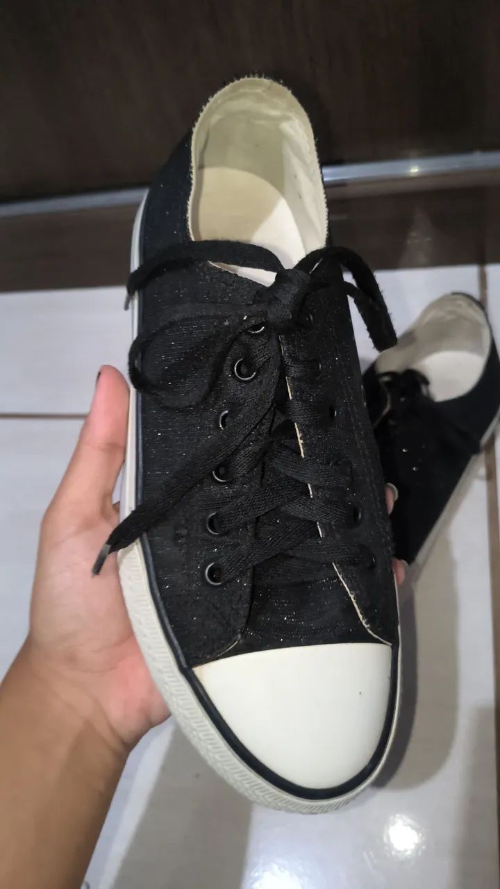 Réplica All Star cano baixo com brilhos  - Foto 2