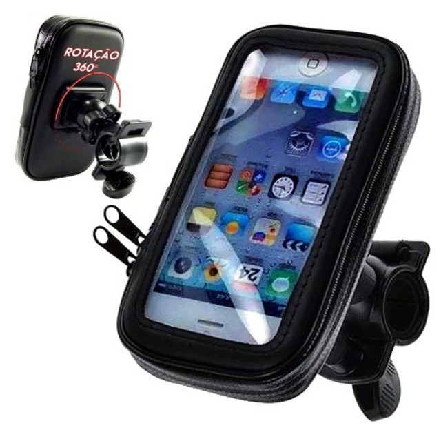 (NOVO) Suporte Prova D'Agua Celular Bike Bicicleta Moto Gps 5.5 Pol