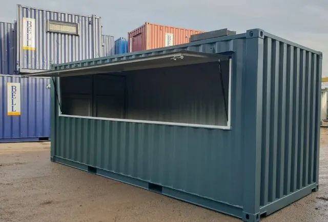 Treiler Lanchonette Container para ser usado sobre carretinha 3x2 facil pratico rapido