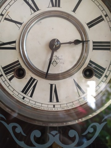 Relógio de parede antigo Ansonia 1900s excelente estado