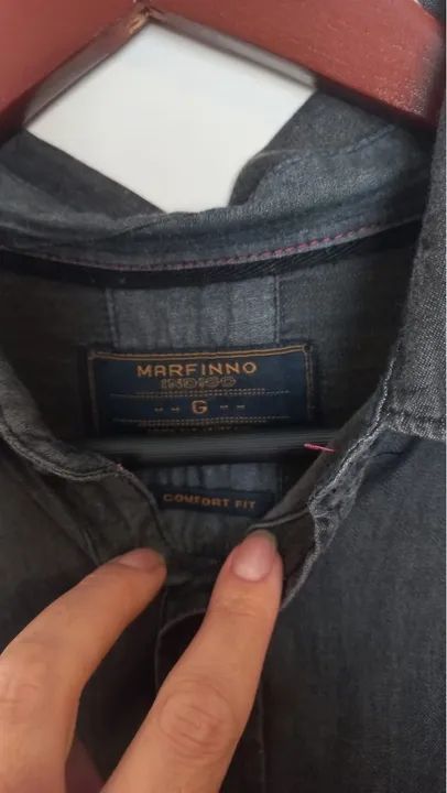 Camisa Jeans Masculina Marfinno G - Foto 3