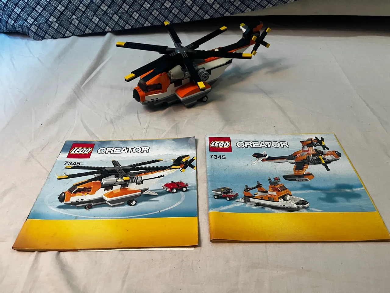 Lego Creator 7345 3 em 1 Completo Helicoptero Avião Barco