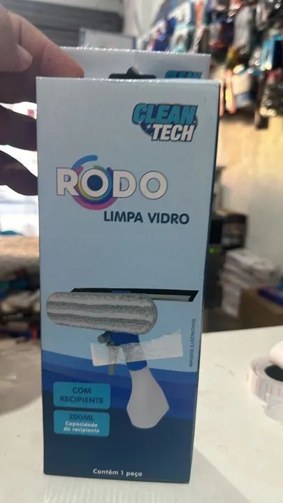 Rodo limpa vidro com esfregão 2 em 1 - Foto 4