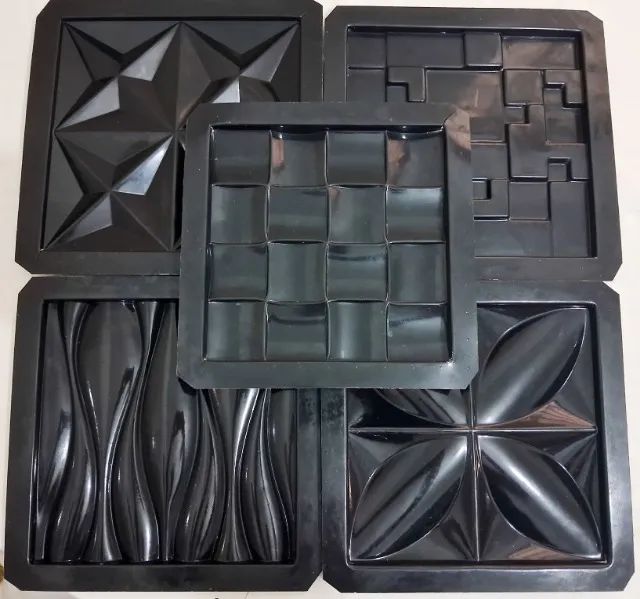 Kit com 5 Formas 3D para Moldes de Gesso - Usadas em Bom Estado