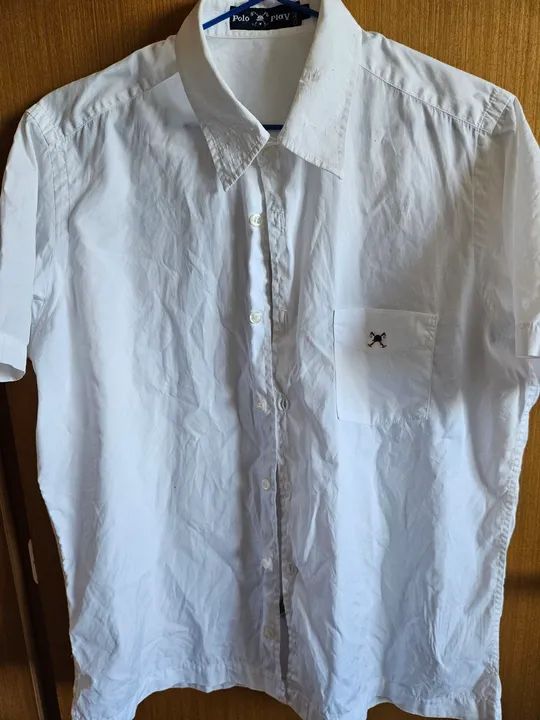 Camisa social P e M branca 