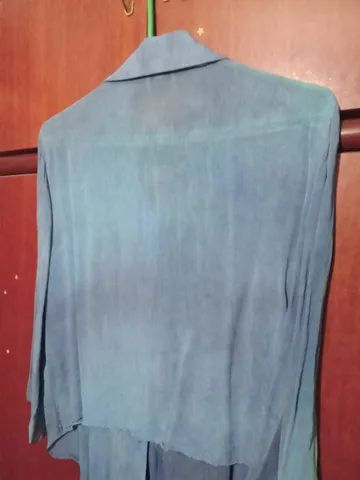 Camisa Feminina meio Transparente manga longa - Foto 2