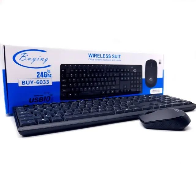 KIT Teclado + Mouse BUY-6033 Sem fio Wireless ABNT/ Buying 2.4Ghz