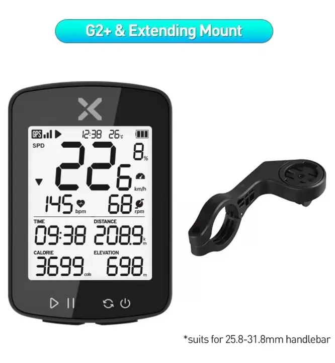 Ciclom?ro sem fio G2+ com montagem estendida