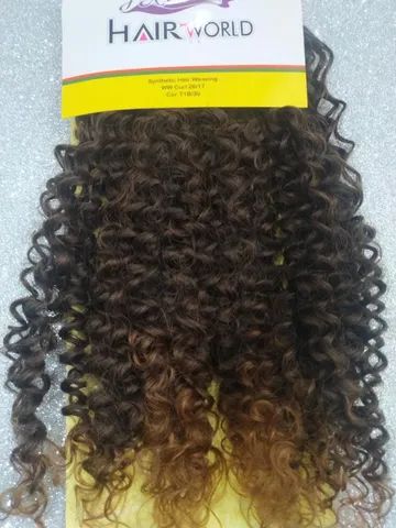 Cabelo Organico Cacheado 55cm 120g Em Tela Jixian Hair World - Cor. T1b/30 - Foto 2