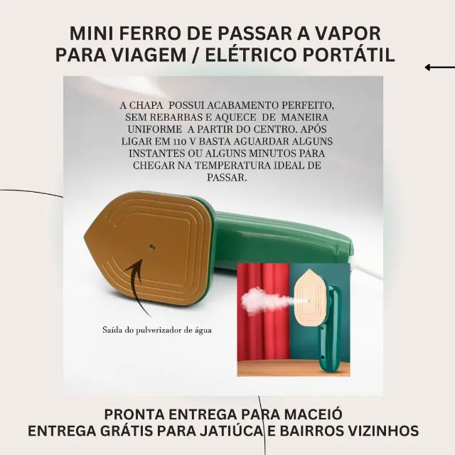 Mini Ferro De Passar Roupas A Vapor Para Viagem - Foto 3